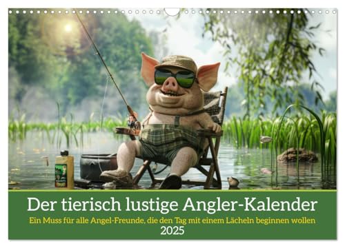 Der tierisch lustige Angler-Kalender (Wandkalender 2025 DIN A3 quer), CALVENDO Monatskalender von CALVENDO