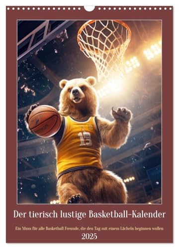 Der tierisch lustige Basketball-Kalender (Wandkalender 2025 DIN A3 hoch), CALVENDO Monatskalender von CALVENDO