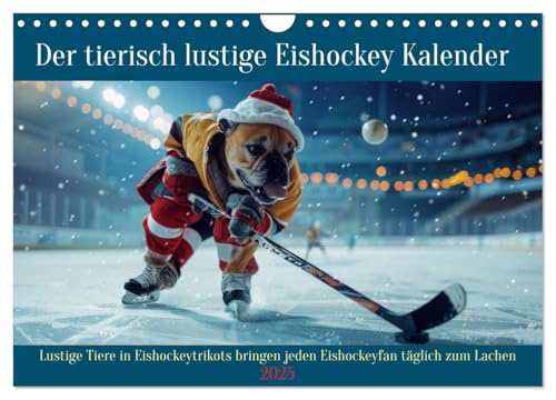 Der tierisch lustige Eishockey Kalender (Wandkalender 2025 DIN A4 quer), CALVENDO Monatskalender von CALVENDO