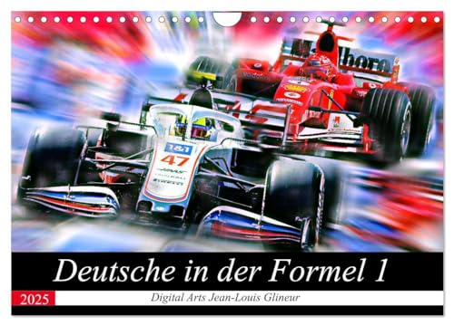 Deutsche in der Formel 1 (Wandkalender 2025 DIN A4 quer), CALVENDO Monatskalender: Vollgas in schwarz-rot-gold (CALVENDO Sport) von Calvendo