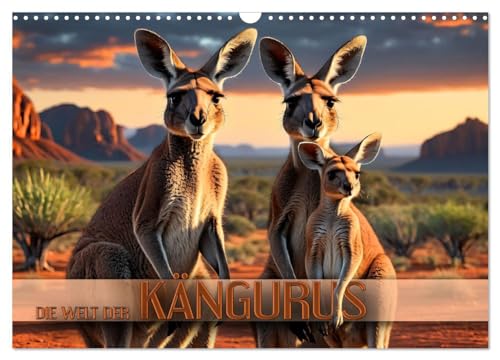 Die Welt der Kängurus (Wandkalender 2025 DIN A3 quer), CALVENDO Monatskalender von CALVENDO