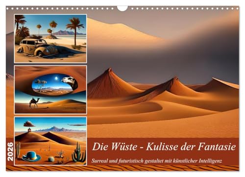 Die Wüste - Kulisse der Fantasie (Wandkalender 2026 DIN A3 quer), CALVENDO Monatskalender von CALVENDO