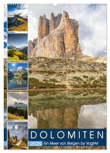Dolomiten, ein Meer aus Bergen by VogtArt (Wandkalender 2025 DIN A2 hoch), CALVENDO Monatskalender von CALVENDO
