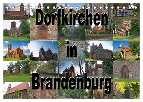 Dorfkirchen in Brandenburg (Tischkalender 2025 DIN A5 quer), CALVENDO Monatskalender von CALVENDO