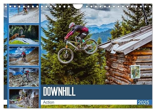 Downhill Action (Wandkalender 2025 DIN A4 quer), CALVENDO Monatskalender: Mit dem Bike in Action und am Limit, das ist Downhill (CALVENDO Sport) von Calvendo