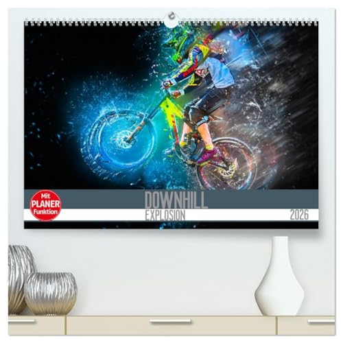 Downhill Explosion (hochwertiger Premium Wandkalender 2026 DIN A2 quer), Kunstdruck in Hochglanz von CALVENDO