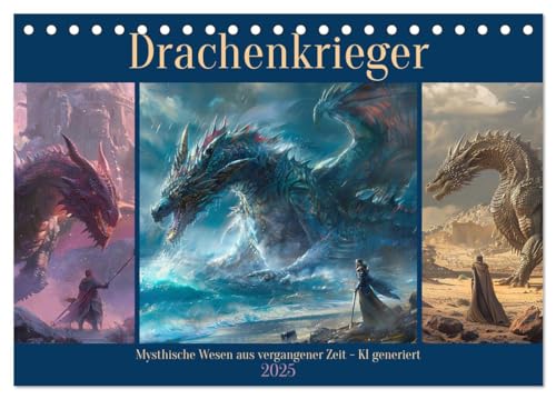 Drachenkrieger (Tischkalender 2025 DIN A5 quer), CALVENDO Monatskalender von CALVENDO