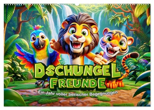 Dschungel-Freunde: Ein Jahr voller tierischer Begegnungen (Wandkalender 2025 DIN A2 quer), CALVENDO Monatskalender
