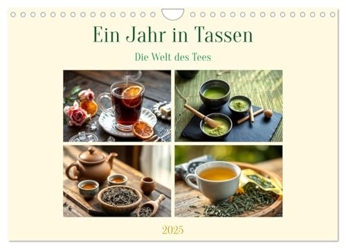 Ein Jahr in Tassen - Die Welt des Tees (Wandkalender 2025 DIN A4 quer), CALVENDO Monatskalender von CALVENDO