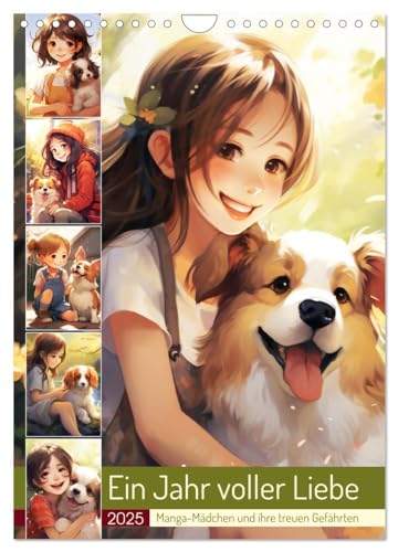 Ein Jahr voller Liebe. Manga-Mädchen und ihre treuen Gefährten (Wandkalender 2025 DIN A4 hoch), CALVENDO Monatskalender von CALVENDO