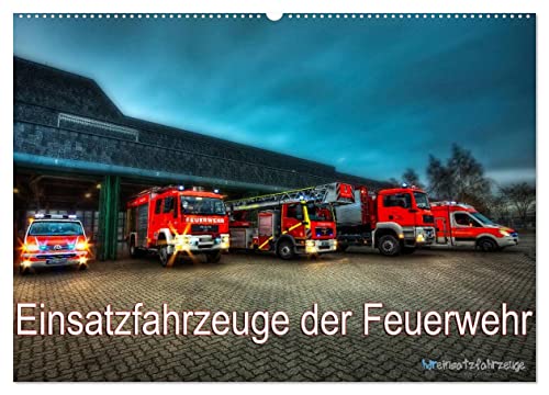 Einsatzfahrzeuge der Feuerwehr (Wandkalender 2025 DIN A2 quer), CALVENDO Monatskalender von CALVENDO