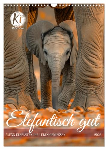 Elefantisch gut (Wandkalender 2026 DIN A3 hoch), CALVENDO Monatskalender von CALVENDO