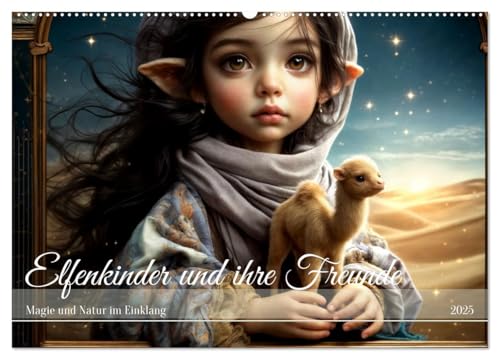 Elfenkinder und ihre Freunde - Magie und Natur im Einklang (Wandkalender 2025 DIN A2 quer), CALVENDO Monatskalender von CALVENDO