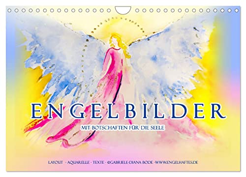 Engelbilder mit Botschaften für die Seele (Wandkalender 2025 DIN A4 quer), CALVENDO Monatskalender von CALVENDO