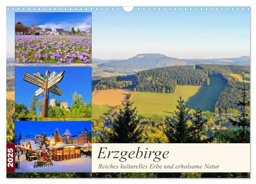 Erzgebirge - Reiches kulturelles Erbe und erholsame Natur (Wandkalender 2025 DIN A3 quer), CALVENDO Monatskalender von CALVENDO