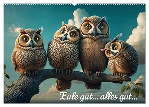 Eule gut... alles gut! (Wandkalender 2025 DIN A2 quer), CALVENDO Monatskalender von CALVENDO