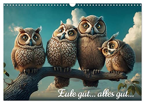 Eule gut... alles gut! (Wandkalender 2025 DIN A3 quer), CALVENDO Monatskalender von CALVENDO