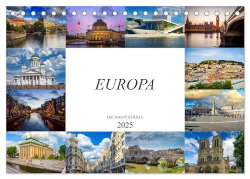 Europa Die Hauptstädte (Tischkalender 2025 DIN A5 quer), CALVENDO Monatskalender von CALVENDO