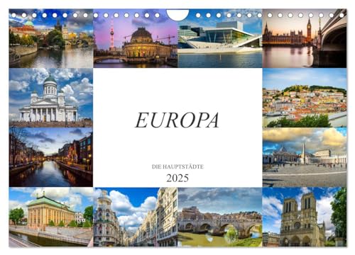 Europa Die Hauptstädte (Wandkalender 2025 DIN A4 quer), CALVENDO Monatskalender von CALVENDO