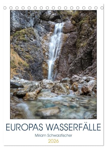 Europas Wasserfälle (Tischkalender 2026 DIN A5 hoch), CALVENDO Monatskalender von CALVENDO