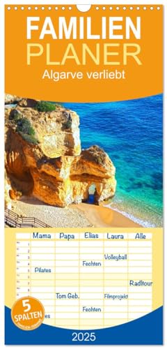 Familienplaner 2025 - Algarve verliebt mit 5 Spalten (Wandkalender, 21 cm x 45 cm), CALVENDO von CALVENDO