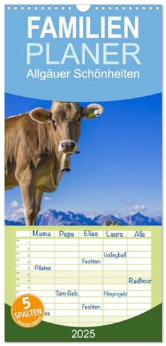 Familienplaner 2025 - Allgäuer Schönheiten Allgäu - Land der Kühe mit 5 Spalten (Wandkalender, 21 cm x 45 cm), CALVENDO