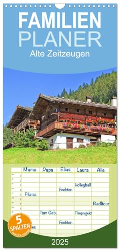 Familienplaner 2025 - Alte Zeitzeugen mit 5 Spalten (Wandkalender, 21 cm x 45 cm), CALVENDO von CALVENDO