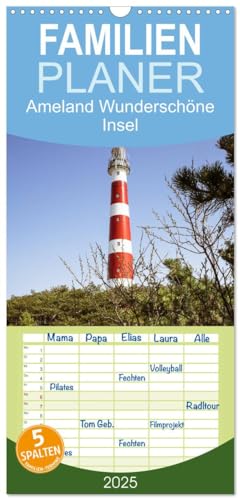 Familienplaner 2025 - Ameland Wunderschöne Insel mit 5 Spalten (Wandkalender, 21 cm x 45 cm), CALVENDO von CALVENDO
