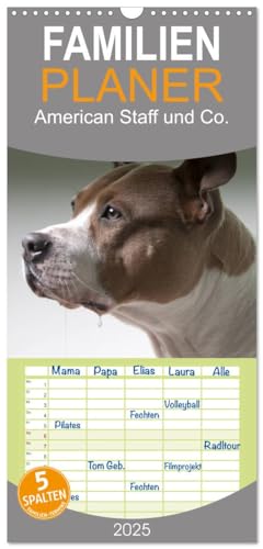 Familienplaner 2025 - American Staff und Co. mit 5 Spalten (Wandkalender, 21 cm x 45 cm), CALVENDO von CALVENDO