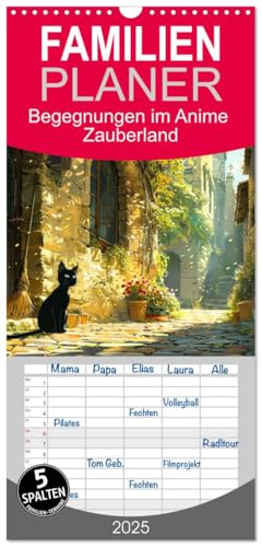 Familienplaner 2025 - Begegnungen im Anime Zauberland mit 5 Spalten (Wandkalender, 21 cm x 45 cm), CALVENDO von CALVENDO