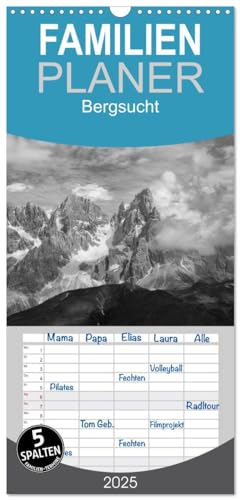 Familienplaner 2025 - Bergsucht 2025 mit 5 Spalten (Wandkalender, 21 cm x 45 cm), CALVENDO von CALVENDO