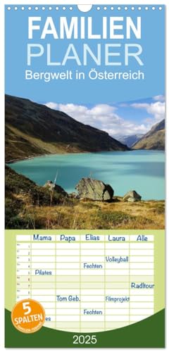 Familienplaner 2025 - Bergwelt in Österreich mit 5 Spalten (Wandkalender, 21 cm x 45 cm), CALVENDO von CALVENDO
