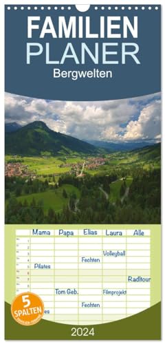 Familienplaner 2025 - Bergwelten mit 5 Spalten (Wandkalender, 21 cm x 45 cm), CALVENDO von CALVENDO