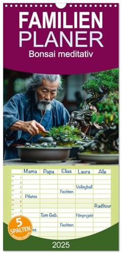 Familienplaner 2025 - Bonsai meditativ mit 5 Spalten (Wandkalender, 21 cm x 45 cm), CALVENDO von CALVENDO