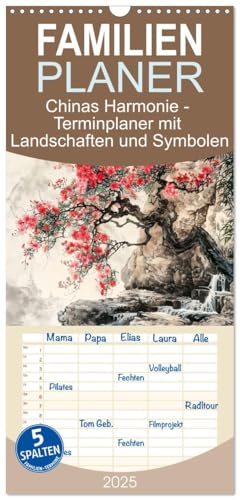Familienplaner 2025 - Chinas Harmonie - Terminplaner mit Landschaften und Symbolen mit 5 Spalten (Wandkalender, 21 cm x 45 cm), CALVENDO von CALVENDO