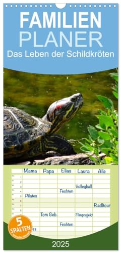 Familienplaner 2025 - Das Leben der Schildkröten mit 5 Spalten (Wandkalender, 21 cm x 45 cm), CALVENDO von CALVENDO
