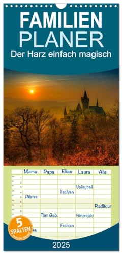 Familienplaner 2025 - Der Harz einfach magisch mit 5 Spalten (Wandkalender, 21 cm x 45 cm), CALVENDO von CALVENDO