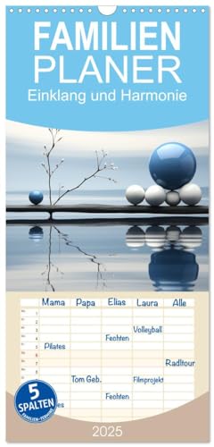 Familienplaner 2025 - Einklang und Harmonie mit 5 Spalten (Wandkalender, 21 cm x 45 cm), CALVENDO von CALVENDO