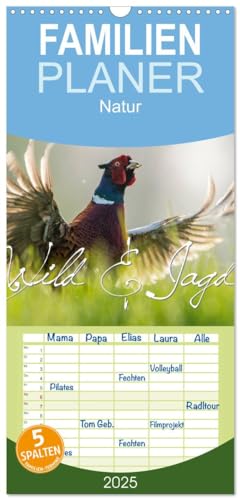 Familienplaner 2025 - Emotionale Momente: Wild und Jagd. mit 5 Spalten (Wandkalender, 21 cm x 45 cm), CALVENDO von CALVENDO