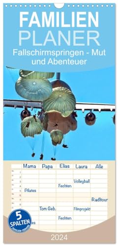 Familienplaner 2025 - Fallschirmspringen - Mut und Abenteuer mit 5 Spalten (Wandkalender, 21 cm x 45 cm), CALVENDO von CALVENDO