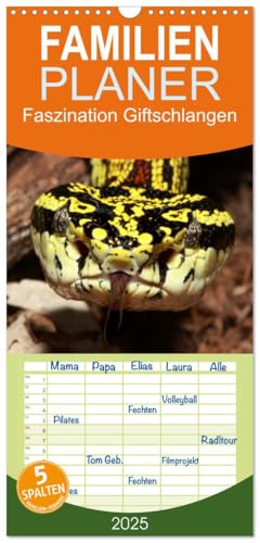 Familienplaner 2025 - Faszination Giftschlangen mit 5 Spalten (Wandkalender, 21 cm x 45 cm), CALVENDO von CALVENDO