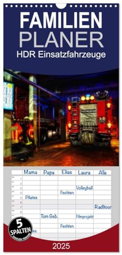 Familienplaner 2025 - HDR Einsatzfahrzeuge mit 5 Spalten (Wandkalender, 21 cm x 45 cm), CALVENDO von CALVENDO