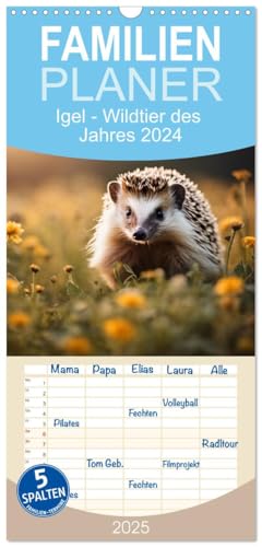 Familienplaner 2025 - Igel - Wildtier des Jahres 2024 mit 5 Spalten (Wandkalender, 21 cm x 45 cm), CALVENDO von CALVENDO