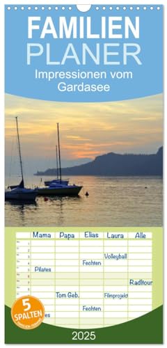 Familienplaner 2025 - Impressionen vom Gardasee mit 5 Spalten (Wandkalender, 21 cm x 45 cm), CALVENDO von CALVENDO