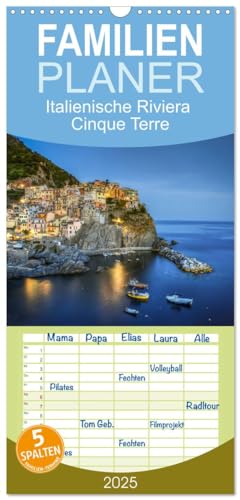 Familienplaner 2025 - Italienische Riviera Cinque Terre mit 5 Spalten (Wandkalender, 21 cm x 45 cm), CALVENDO von CALVENDO