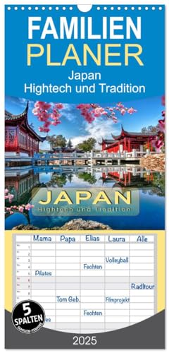Familienplaner 2025 - Japan - Hightech und Tradition mit 5 Spalten (Wandkalender, 21 cm x 45 cm), CALVENDO von CALVENDO