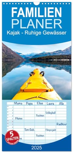 Familienplaner 2025 - Kajak - Ruhige Gewässer mit 5 Spalten (Wandkalender, 21 cm x 45 cm), CALVENDO von CALVENDO