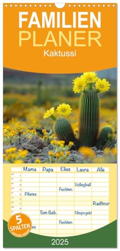 Familienplaner 2025 - Kaktussi mit 5 Spalten (Wandkalender, 21 cm x 45 cm), CALVENDO von CALVENDO