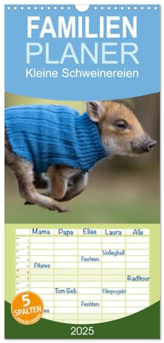Familienplaner 2025 - Kleine Schweinereien mit 5 Spalten (Wandkalender, 21 cm x 45 cm), CALVENDO von CALVENDO