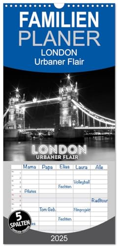 Familienplaner 2025 - LONDON Urbaner Flair mit 5 Spalten (Wandkalender, 21 cm x 45 cm), CALVENDO von CALVENDO